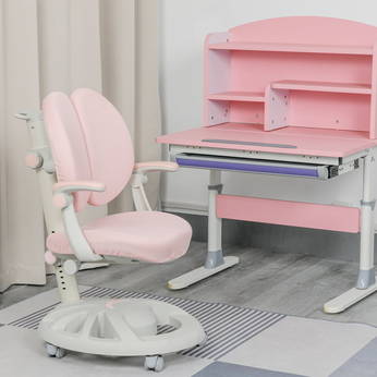 RXC0ピンク傾斜デスクトップ小さなスペース密度ボード手駆動の子供用高さ調節可能な学習机と椅子